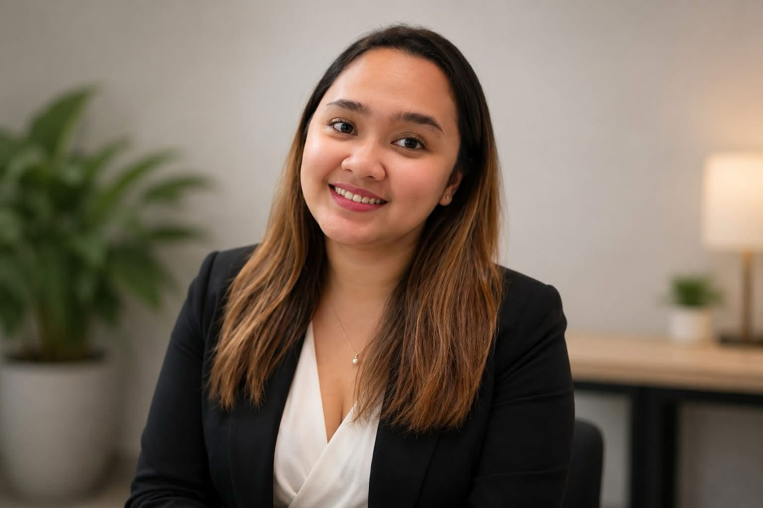 Angelica Ramirez smiling in a black blazer